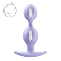 Анальні кульки Fun Factory B BALLS DUO Purple, ефект вібрації, діаметр 3,2 та 3,6 см — Просмотреть изображение 1