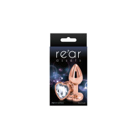 Анальная пробка NS Novelties Rear Assets - Rose Gold Heart - Small - Clear
