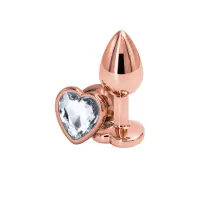 Анальна пробка NS Novelties Rear Assets - Rose Gold Heart - Small - Clear — Переглянути зображення 1
