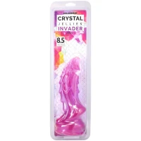 Фентезійний фалоімітатор Doc Johnson Crystal Jellies - Invader Dong 8.5 Inch - Purple — Переглянути зображення 5