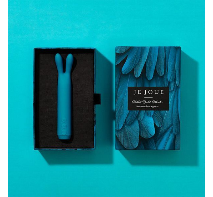 Вібратор з вушками Je Joue - Rabbit Bullet Vibrator Teal, глибока вібрація