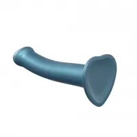 Насадка для страпону Strap-On-Me Mono Density Dildo M Blue, діам. 3,3 см, одношаровий силікон, гнучк — Переглянути зображення 2