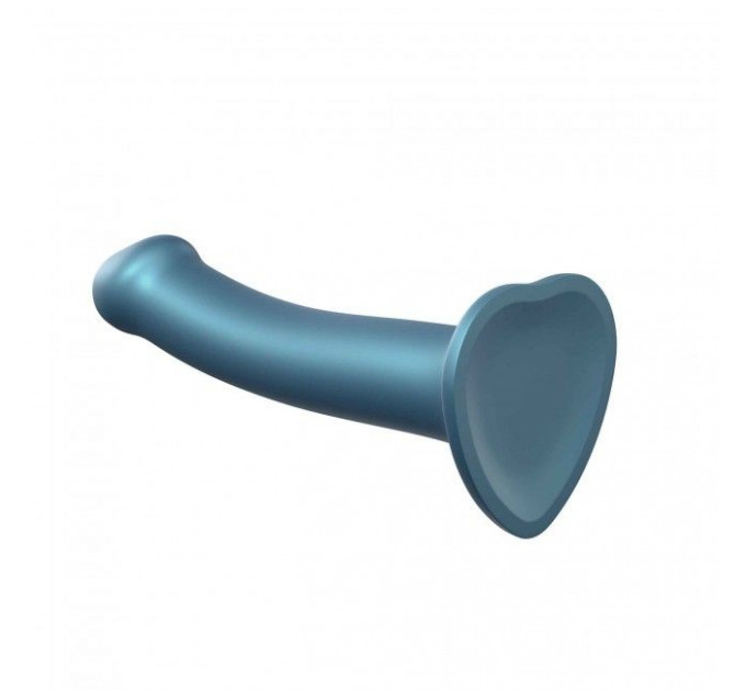 Насадка для страпону Strap-On-Me Mono Density Dildo M Blue, діам. 3,3 см, одношаровий силікон, гнучк