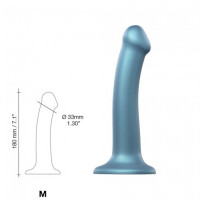 Насадка для страпона Strap-On-Me Mono Density Dildo Blue M, диам. 3,3см, однослойный силикон, гибкий Насадка для страпона Strap-On-Me Mono Density Dildo Blue M, диам. 3,3см, однослойный силикон, гибкий