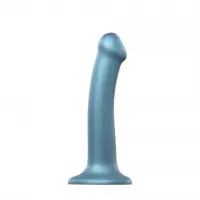 Насадка для страпону Strap-On-Me Mono Density Dildo M Blue, діам. 3,3 см, одношаровий силікон, гнучк — Переглянути зображення 1