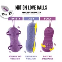 Вагінальні кульки з масажем і вібрацією FeelzToys Motion Love Balls Jivy з пультом ДК, 7 режимів — Переглянути зображення 4