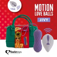 Вагінальні кульки з масажем і вібрацією FeelzToys Motion Love Balls Jivy з пультом ДК, 7 режимів — Переглянути зображення 1