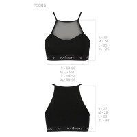 Спортивный топ с прозрачной вставкой Passion PS006 TOP M, black
