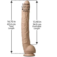 Фалоімітатор Doc Johnson Dick Rambone Cock White (в ПЕ пакеті!), Діаметр 6 см, довжина 42 см, ПВХ — Переглянути зображення 4