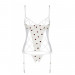 Корсет з підв'язками, стрінги Passion LOVELIA CORSET L/XL, white