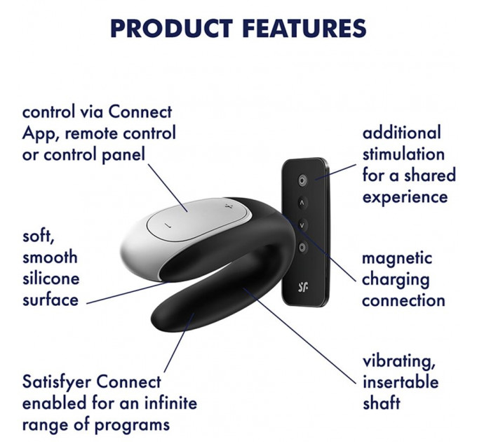Смартвібратор для пар Satisfyer Double Fun (Black) з пультом ДК