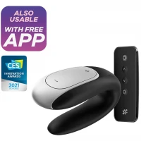 Смарт-вібратор для пар Satisfyer Double Fun (Black) з пультом ДК — Переглянути зображення 1