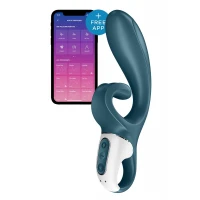 Смарт вібратор-кролик Satisfyer Hug Me Bluegrey, 2 мотори, діаметр 4,2см, широка кліторальна частина — Переглянути зображення 1