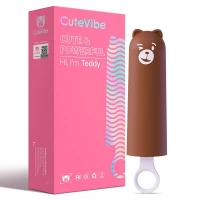 Вібратор CuteVibe Teddy Brown (Pink Dildo), реалістичний вібратор під виглядом морозива — Переглянути зображення 5