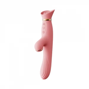 Вібратор з підігрівом та вакуумною стимуляцією клітора Zalo - ROSE Vibrator Strawberry Pink