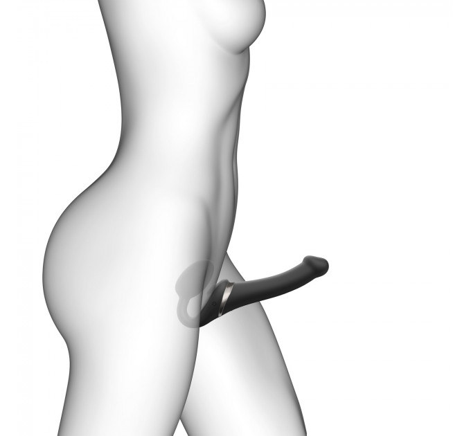 Безремневой вибрострапон с вакуумной стимуляцией Strap-On-Me MULTI ORGASM Black XL, регулируемый