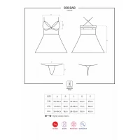Еротичний мереживний комплект із сіточкою Obsessive 838-BAB-1 babydoll &amp; thong black XXL, чорний, пе — Переглянути зображення 8