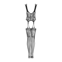 Бодістокінг Obsessive Bodystocking F237 S/M/L, рослинне плетіння, імітація панчіх — Переглянути зображення 6