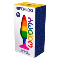 Силіконова анальна пробка Wooomy Hiperloo Silicone Rainbow Plug M, діаметр 2,9 см, довжина 11 см — Переглянути зображення 3