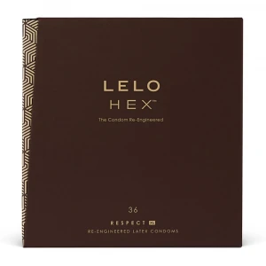 Презервативи LELO HEX Condoms Respect XL 36 Pack, тонкі та суперміцні, збільшений розмір