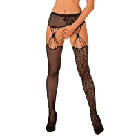 Еротичні колготки-бодістокінг Obsessive Garter stockings S821 S/M/L — Переглянути зображення 1