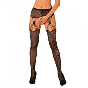 Еротичні колготки-бодістокінг Obsessive Garter stockings S821 S/M/L