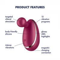 Вібратор для зовнішньої стимуляції Satisfyer Spot On 1 Berry, гнучкий відросток — Переглянути зображення 3