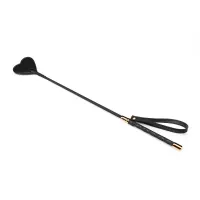 Шльопалка-сердечко Liebe Seele Black Organosilicon Riding Crop, екошкіра — Просмотреть изображение 1