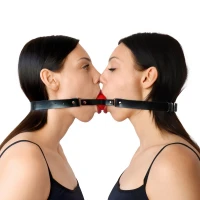 Подвійний кляп Art of Sex - Twins, натуральна шкіра — Переглянути зображення 1