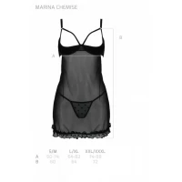 Еротичний пеньюар Passion MARINA CHEMISE, L/XL, black — Переглянути зображення 5