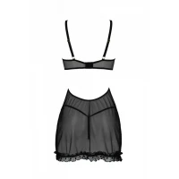 Еротичний пеньюар Passion MARINA CHEMISE, L/XL, black — Переглянути зображення 4
