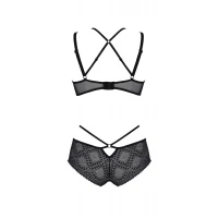 Комплект Passion DROSERA BIKINI black, S/M, бюстгальтер і трусики-кюлоти — Переглянути зображення 4