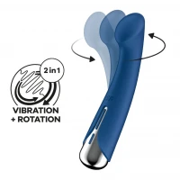 Вібратор з ротацією Satisfyer Spinning G-Spot 1 Blue, плоский майданчик для стимуляції точки G — Переглянути зображення 1