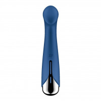 Вибратор с ротацией Satisfyer Spinning G-Spot 1 Blue, плоская площадка для стимуляции точки G