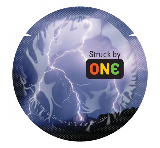 Презерватив ONE Color Sensations Struck by ONE, 1 шт, лавандово-бузковий, гладенький, зі змазкою