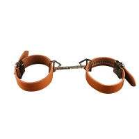 Фіксатори для рук та ніг LOCKINK Wristcuffs/Anklecuffs, коричневі, натуральна шкіра — Просмотреть изображение 5