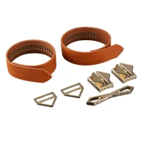 Фіксатори для рук та ніг LOCKINK Wristcuffs/Anklecuffs, коричневі, натуральна шкіра — Просмотреть изображение 4