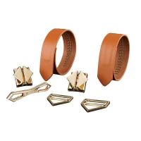 Фіксатори для рук та ніг LOCKINK Wristcuffs/Anklecuffs, коричневі, натуральна шкіра — Просмотреть изображение 3