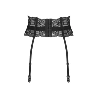 Пояс для панчіх Obsessive Nutris garter belt, M/L, мереживний, з довгими пажами — Переглянути зображення 2