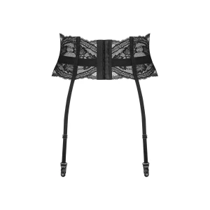Пояс для панчіх Obsessive Nutris garter belt, M/L, мереживний, з довгими пажами