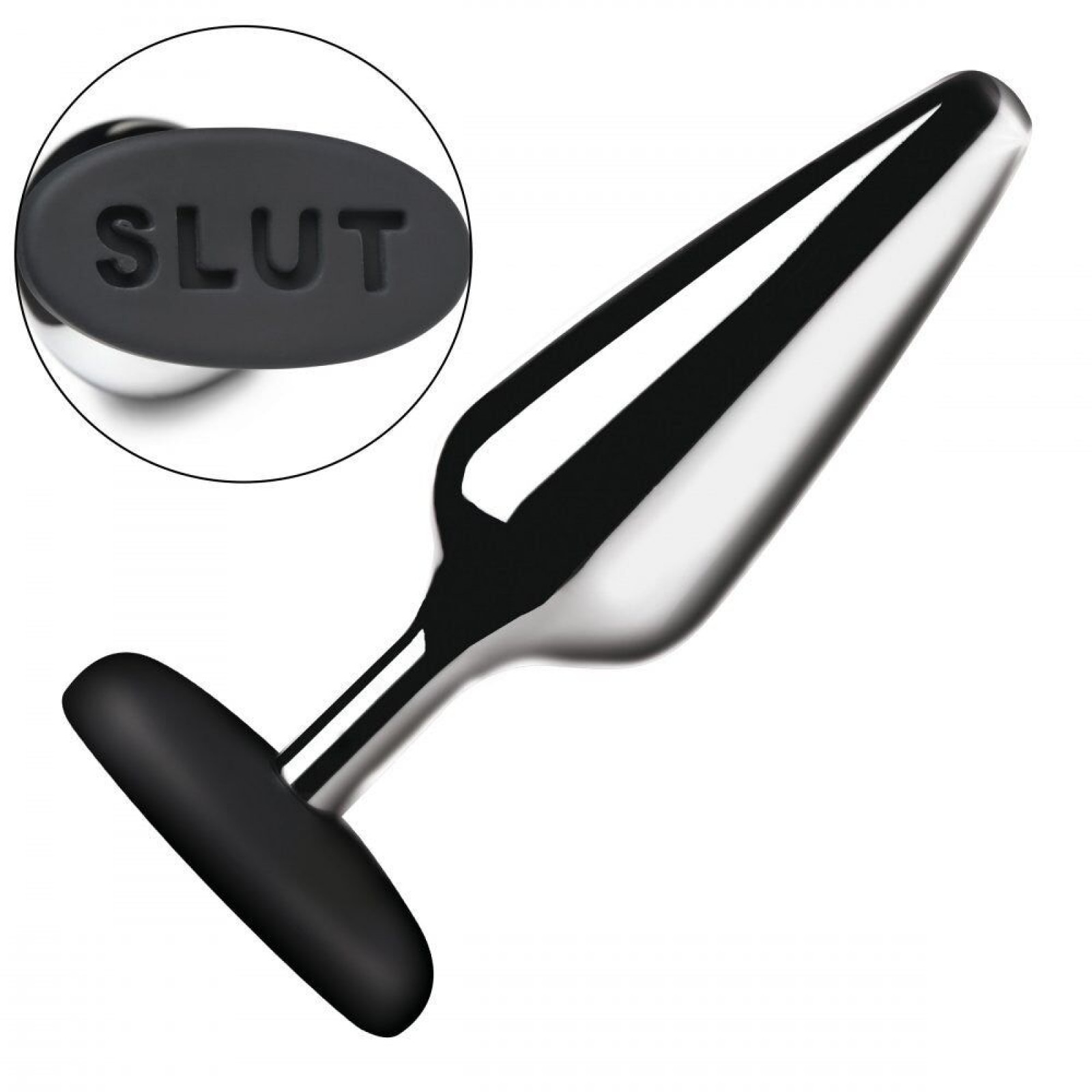Анальная пробка Master Series Butt Slut Metal & Silicone Butt Plug - Silver
