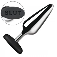 Анальна пробка Master Series Butt Slut Metal &amp; Silicone Butt Plug - Silver — Просмотреть изображение 1