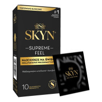 Ультратонкі безлатексні презервативи SKYN Supreme Feel 10 шт, 0,035 мм, природна текстура шкіри