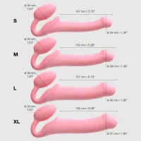 Безремінний страпон Strap-On-Me Rose M, повністю регульований, діаметр 3,3 см — Переглянути зображення 10