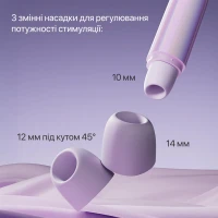 Вакуумний кліторальний стимулятор Zalo Lia Lavender Purple, 3 насадки, 3 режими, різна інтенсивність — Переглянути зображення 5