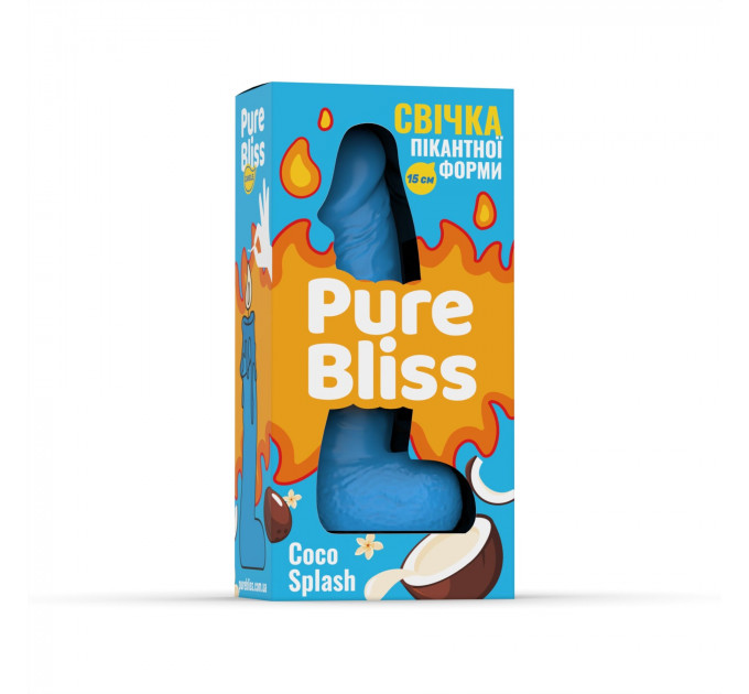 Ароматна свічка пікантної форми Pure Bliss Blue Coco Splash (Кокосове молоко) 15 см