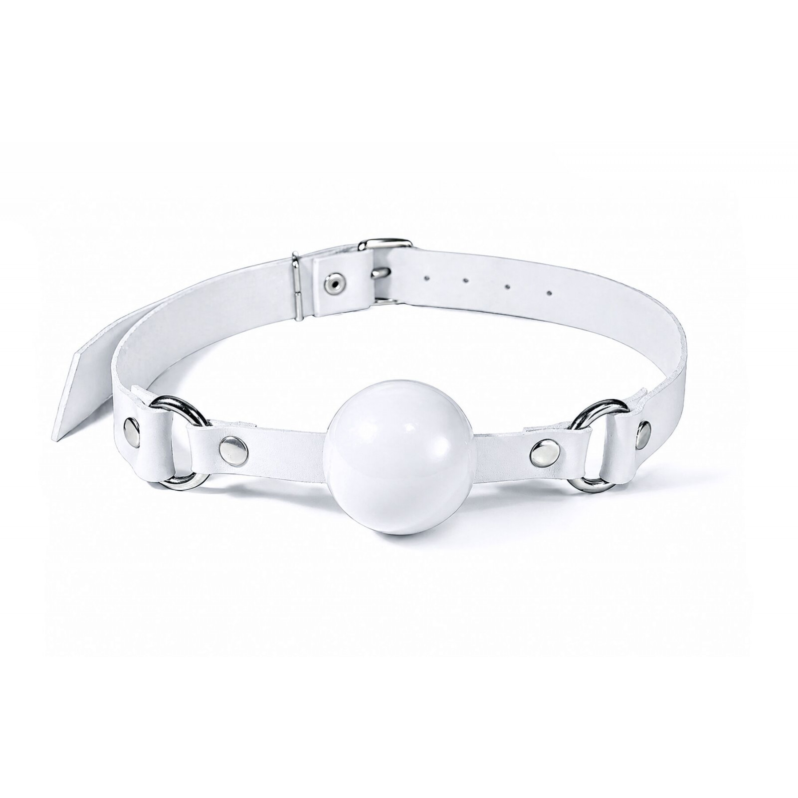 Кляп силіконовий Feral Feelings Silicon Ball Gag White/White, білий ремінець, біла кулька