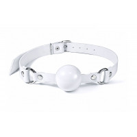Кляп силіконовий Feral Feelings Silicon Ball Gag White/White, білий ремінець, біла кулька