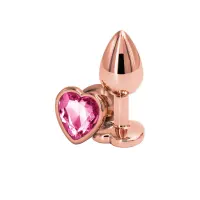 Анальна пробка NS Novelties Rear Assets - Rose Gold Heart - Small - Pink — Переглянути зображення 1
