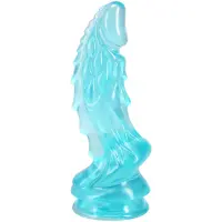 Фентезійний фалоімітатор Doc Johnson Crystal Jellies - Invader Dong 8.5 Inch - Teal — Переглянути зображення 2